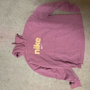Nike Mauve Hoodie with Yellow Logo